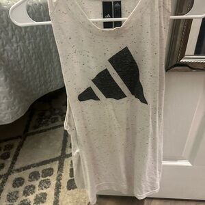Adidas Speckled White Tee with Black Accents